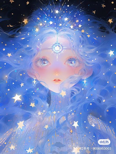 Galactic Art, Character Design Girl, Celestial Art, Galaxy Art, Mystical Art, 판타지 아트, Dreamy Art, Illustration Sketches, Girls Cartoon Art