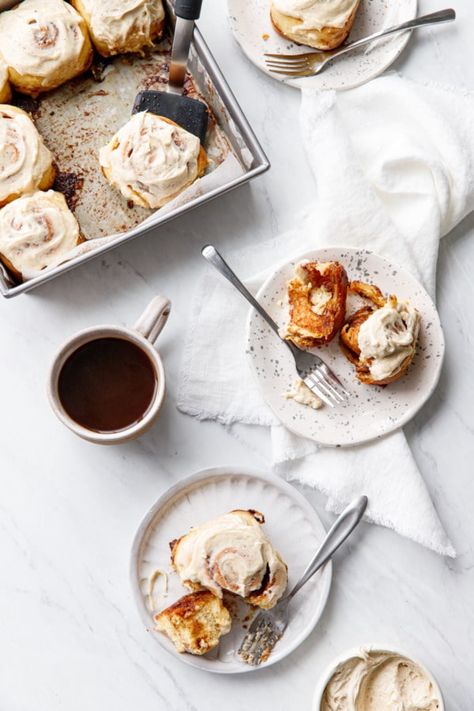 Brown Butter Cream Cheese Frosting, Brown Butter Cream Cheese, Sourdough Cinnamon Rolls, Fluffy Cinnamon Rolls, Butter Cream Cheese Frosting, Homemade Cinnamon Rolls, Malted Milk, Cinnamon Rolls Homemade, Sweet Roll