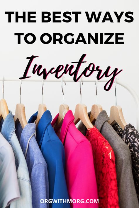 Learn the best ways to organize clothing inventory for your online reselling business here! #inventorymanagement #resellerorganization #clothingstorage How To Organize Resell Inventory, Organizing For Resellers, Online Boutique Inventory Storage, Reseller Storage Ideas, Reseller Organization Room, Clothing Inventory Storage, Reselling Organization, Reseller Inventory Organization, Thrift Reselling