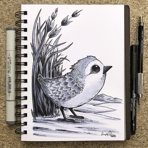 Inktober Day 8 - Frail.  The little bird from Pixar’s “Piper” who was not quite as frail as she thought she was!  #inktober2019 #inktober… Piper Bird, All Are Welcome, Draw Something, Birds Tattoo, 2d Animation, Discord Server, Marker Art, Little Bird, Pictures To Draw