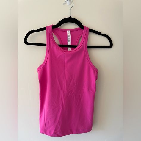 Cropped Lululemon Tank Top. Nwt Anna Claire, Lulu Tank, Hot Pink Tank, Lululemon Tank Top, Lululemon Tank, Pink Tank Top, Dark Pink, Shopping List, Lululemon Athletica