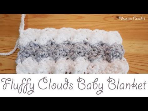 Easiest Crochet Baby Blanket With Marshmallow Stitch + Video Tutorial Crochet Baby Blanket Tutorial, Easiest Crochet, Left Handed Crochet, Baby Blanket Tutorial, Crocheted Baby Blanket, Easy Crochet Baby Blanket, Crochet Edging Patterns, Blanket Crochet Pattern, Easy Crochet Baby