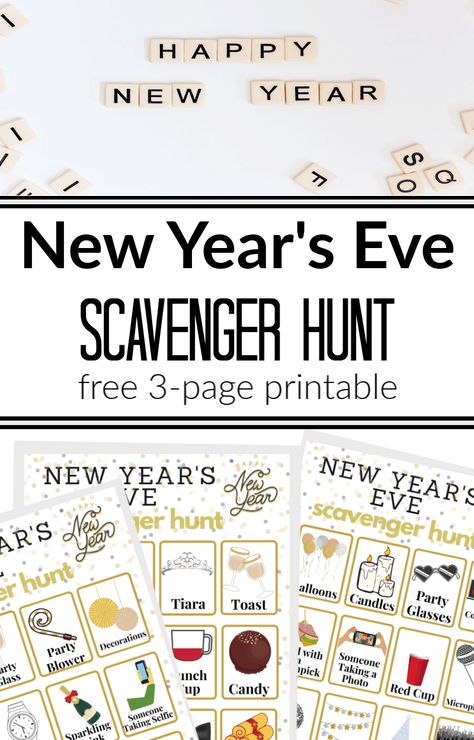 Looking for things to do with kids on New Year's Eve (or even for adults)? This free printable 3-page New Year's Eve Scavenger Hunt is perfect for all ages. #scavengerhunt #printable New Years Scavenger Hunt, New Years Eve Scavenger Hunt, Birthday Surprise Ideas, 21st Birthday Checklist, Adult Scavenger Hunt, New Year's Eve Activities, Kids New Years Eve, Scavenger Hunt Birthday, Surprise Ideas