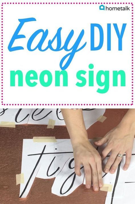 You're going to be obsessed with this! Such a neat DIY decor idea to make for a kids room! Wood Neon Sign, Diy Neon Light Sign, Diy Neon Sign, Hometalk Diy, Party Neon, Diy Wall Shelves, Closet Organization Diy, Blanket Diy, Mason Jar Lighting