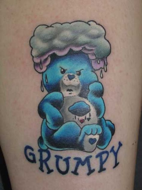 Care Bears - Grumpy Bear Tattoo Ideas, Bear Tattoo Meaning, Grumpy Care Bear, Care Bear Tattoos, Bear Tattoo Designs, Bear Tattoos, Back Of Shoulder Tattoo, Dope Tattoos For Women, Bear Tattoo