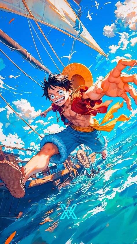 Setting sail for adventure with Luffy! 🌊🏴‍☠️ Ready to take on the Grand Line and chase our dreams! #StrawHatCrew #OnePiece . follow for more @ani_verse . #Luffy #OnePiece #StrawHatPirates #MonkeyDLuffy #GrandLine #Anime #Manga #PirateKing #Adventure #AnimeLovers #Shonen #EiichiroOda #AnimeArt #OnePieceFan #PirateLife Luffy One Piece Wallpapers, One Piece Wallpaper Luffy, Monkey D. Luffy Wallpapers, Luffy Wallpaper, One Piece Photos, One Piece Cartoon, One Piece Wallpaper Iphone, Hd Anime Wallpapers, One Peice Anime