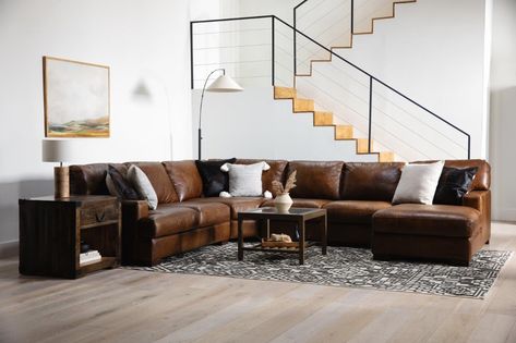 Modern Southwest Style, Leather Couch Sectional, Leather Couches Living Room, Star Furniture, U Shaped Sectional Sofa, Sofa And Loveseat Set, U Shaped Sectional, Couch Set, Leather Sectional