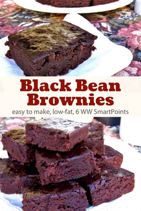 Brownie Tips, Ww Dessert Recipes, Weight Watchers Brownies, Chocolate Video, Weight Watchers Recipes With Points, Low Fat Desserts, Black Bean Brownies, Bean Brownies, Weight Watchers Snacks