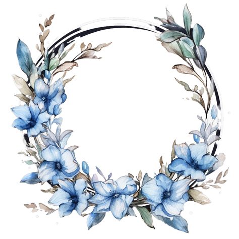 Blue Floral Wreath Watercolor, Wedding Decoration Boho, Floral Flower Design, Watercolor Flower Wreath, Floral Wreath Watercolor, Floral Clipart, Wreath Watercolor, Design Flower, Floral Frame