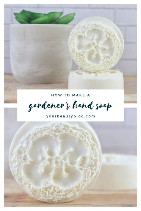 Gardeners Soap Recipe, Loofah Soap Diy, Hand Soap Recipe, Diy Hand Soap, Diy Soap Bars, Handmade Soap Recipes, Wood Soap Dish, Soap Tutorial, Melt And Pour Soap