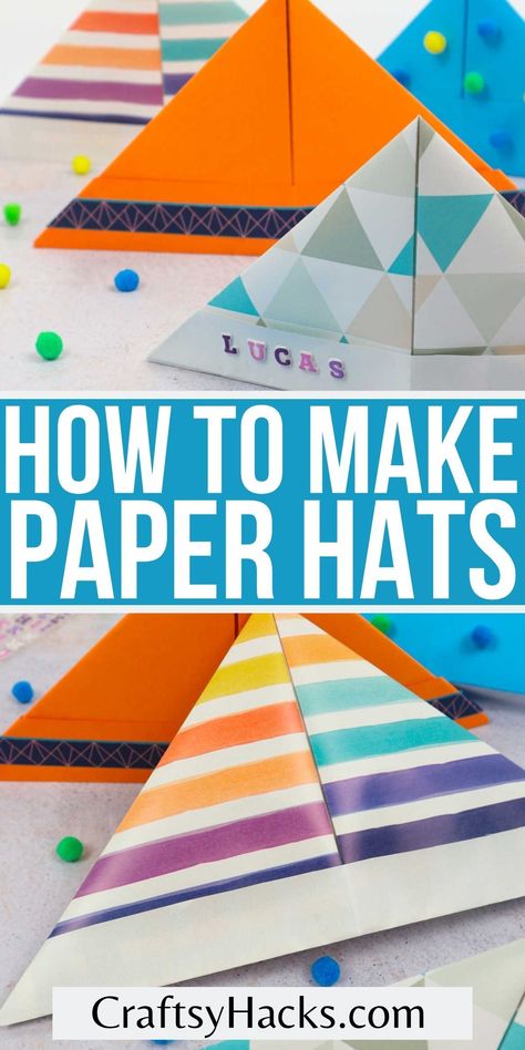 If you are wanting the perfect kids activities to keep your kids busy this weekend you must make this adorable paper hat craft. These cute crafts are super fun and affordable for low budget crafting with paper. Paper Hat Diy, Diy Hats, Construction Hat, Paper Hats, Budget Crafts, Amazing Crafts, Magic Hat, Paper Magic, Paper Hat