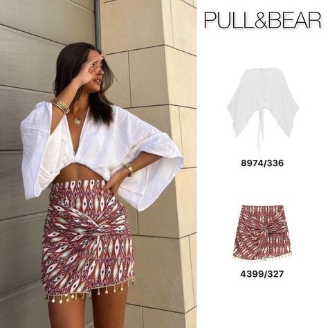 Zara Skirt Outfit, Boho Beach Outfit, Cropped Kimono, Zara Looks, Outfits Sommer, Mode Hippie, Estilo Hippie, Causual Outfits, Cute Comfy Outfits