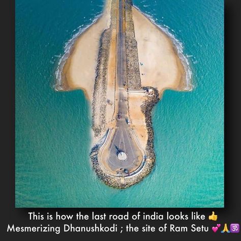 Dhanushkodi is an abandoned town at the south-eastern tip of Pamban Island of the state of Tamil Nadu in India. It is south-east of Pamban and is about 24 kilometres (15 mi) west of Talaimannar in Sri Lanka. The town was destroyed during the 1964 Rameswaram cyclone and remains uninhabited in the aftermath. . 🔰History🔰 As per Hindu scriptures , Dhanushkodi was the spot where Lord Rama and his army built Ram Setu, otherwise known as Adam's Bridge across the sea connecting Rameshwaram.. Ramsetu Image, Dhanushkodi Photography, Dhanushkodi Beach, Pamban Bridge, Ram Setu, Abandoned Town, Random Clicks, Hindu Temples, Kanyakumari