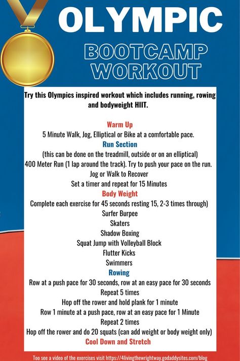 Olympic Inspired Bootcamp workout, orange theory style. Olympic Theme Workout, Olympic Workout, Workout Bootcamp, Bootcamp Ideas, Group Workouts, Bootcamp Workout, Olympic Theme, Holiday Workout, Orange Theory