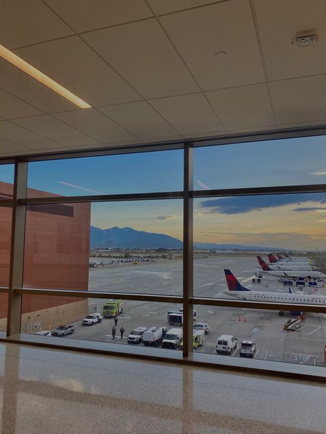 sunset, airport, airplanes, aestethic wallpaper Sunset Airport, Salt Lake City Airport, Aestethic Wallpaper, Airport City, Lake City, Salt Lake City, Salt, Lake