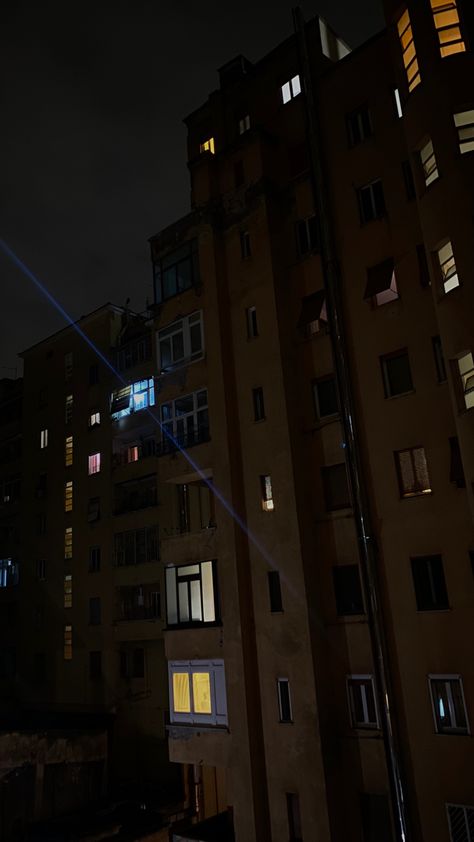 Aesthetic Buildings Night, Night Building Aesthetic, Apartment Night View, Outside Apartment, Apartment Outside, Buildings At Night, Building At Night, Siberian Forest, Small Apartment Building