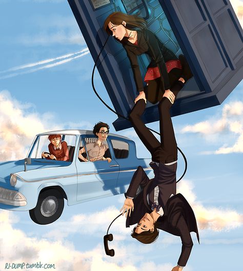 Harry Potter Universe, Harry Porter, Ineffable Husbands, Fandom Crossover, Wibbly Wobbly Timey Wimey Stuff, Harry Potter Fan Art, Timey Wimey Stuff, Time Lords, Superwholock