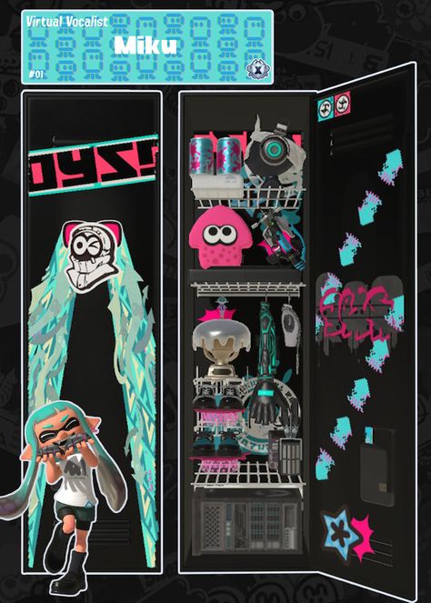 Splatoon 3 Locker Ideas, Splatoon Locker Ideas, Splatoon Locker, Splat Tim, Locker Ideas, Splatoon Memes, Nintendo Splatoon, Splatoon 2 Art, Splatoon Comics