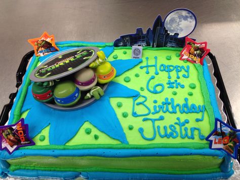 TMNT Sheet Cake Teenage Mutant Ninja Turtle Sheet Cake, Ninja Turtle Sheet Cake Ideas, Ninja Turtle Sheet Cake, Turtle Sheet Cake, Baby Boy Birthday Party Ideas, Ninja Turtle Cookies, Teenage Mutant Ninja Turtle Cake, Turtle Cakes, Special Cupcakes