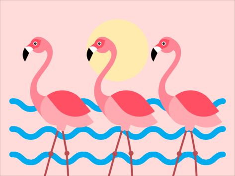 Flamingo Dancing, Flamingo Animation, Flamingo Dancer Drawing, Flamingo Logo Design Creative, Animated Banner Ads, Flamingo Graphic, Flamingo Illustration, Flamingo Pictures, Unicorn Drawing