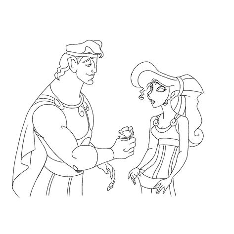 Blank colorless hercules scene with Megara to get as a tattoo. Hercules Disney Tattoo, Disney Hercules Tattoo, Hercules Tattoos, Hercules Drawing, Hercules Coloring Pages, Disney Characters Outline, Hercules Cartoon, Hercules And Meg, Hercules Tattoo