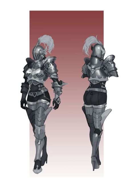 Women In Armor, Armor Drawing, Female Armor, Female Knight, 다크 판타지, Knight Art, Knight Armor, Medieval Armor, Fantasy Armor