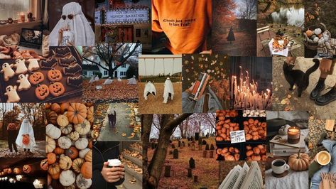 autumn, fall, desktop wallpaper, walpaper, background, fall aesthetic, autumn, aestethic, orange, halloween, pumpkin Fireplace Fall Decorating Ideas, Fall Desktop Wallpaper, Fall Desktop, Aesthetic Wallpaper Desktop, Halloween Aesthetic Wallpaper, Fall Fireplace, Garage Bedroom, Fall Decorating Ideas, Dog Room