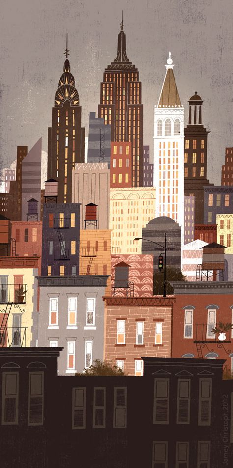 New York Skyline Illustration, Archeticture Aesthetic, City Scape Drawing, Skyscraper Drawing, Nyc Skyline Art, Nyc Skyline, Alley Cat, Wallpaper Animes, City Illustration