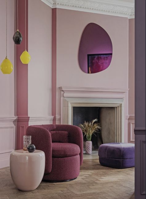 Pink Paint Colors, Crown Paints, Paint Trends, Trending Paint Colors, The World Of Interiors, American Interior, Colour Trends, Pink Living Room, Space Interiors