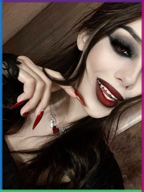 Vampire Style Makeup, Romantic Goth Eye Makeup, Dark Vampire Makeup, Formal Goth Makeup, Vampire Look Makeup, Vampire Girl Makeup, Hot Vampire Makeup, Vampire Costume Makeup, Vampire Make Up