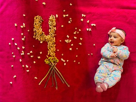 Lohri theme for Jan month Lohri Photoshoot Baby, 2 Month Baby, 4 Months Old, Newborn Baby Photoshoot, 4 Month Olds, Baby List, Diy Crafts For Gifts, 4 Months, Baby Photoshoot