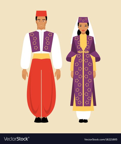 Turkey National Costume, Turkey Clothes, Turkey Costume, Dress Vector, Turkish Clothing, Clothes Illustration, Costumes Around The World, Culture Clothing, Turkish Men