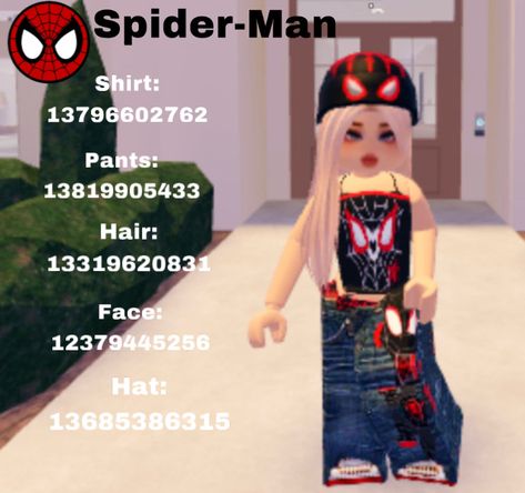 Roblox Codes For Clothes Spiderman, Codes For Berry Ave Spiderman, Bloxburg Spider Man Outfit Codes, Bloxburg Spiderman Outfit Codes, Spider-man Roblox Outfit Codes, Spider Codes Berry Ave, Berry Ave Spider Man Fit Codes, Berry Ave Spider Man Codes, Berry Ave Spiderman Codes