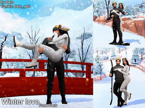 Love Pose, Mods Sims 4, Sims 4 Couple Poses, Sims 4 Stories, Ts4 Poses, Fun In The Snow, Christmas Poses, Sims 4 Family, The Sims 4 Packs