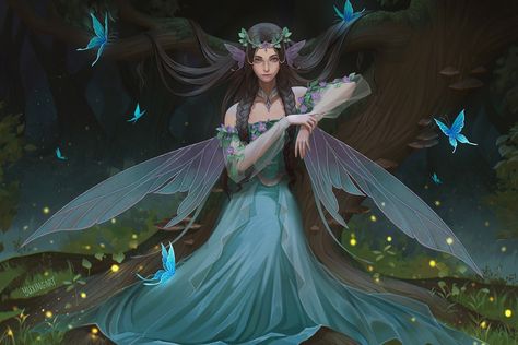 Frost And Nectar Fanart, Fairy Rpg, Dnd Fairy, Fae Queen, Fairy Pfp, Mtg Proxies, Pc Ideas, The Fae, Roleplay Characters