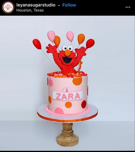 Pink Elmo Birthday Cake, Girly Elmo Birthday Cake, Elmo Smash Cake Girl, Elmo Birthday Cake Girl, Elmo Cakes, Elmos World Birthday Party Girl, Elmo Cake Girly, Sesame Street Birthday Party Ideas Girl, Elmo First Birthday Party Girl