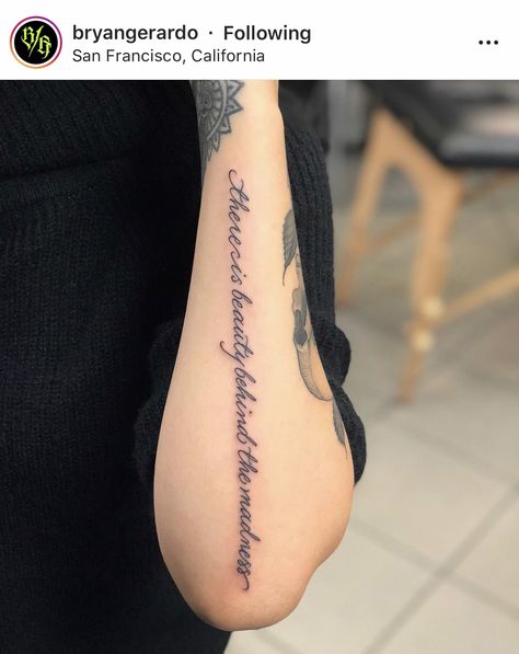 Beauty Behind The Madness Tattoo, Madness Tattoo, Beauty Behind The Madness, Wrist Tattoos For Women, Tattoo Ink, Wrist Tattoos, Cute Tattoos, Ink Tattoo, Tattoos For Women