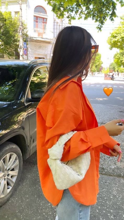 Orange Shirt Outfit, Color Outfits, Orange Aesthetic, Causual Outfits, Colourful Outfits, Winter Fashion Outfits, Cute Casual Outfits, Look Fashion, Classy Outfits