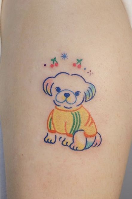 Cartoon Dog Tattoo, Dog Tattoo Ideas, Dog Tattoo, Dog Tattoos, Cartoon Dog, Infinity Tattoo, Paw Print Tattoo, I Tattoo, Funny Dogs