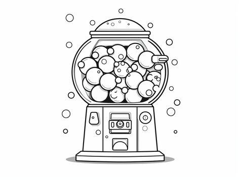 illustration of Artistic gumball machine designs Birthday Watercolor, Coloring Page For Adults, Gumball Machine, Machine Design, Adult Coloring Pages, Coloring Pages For Kids, Coloring Page, Free Printable, Free Printables