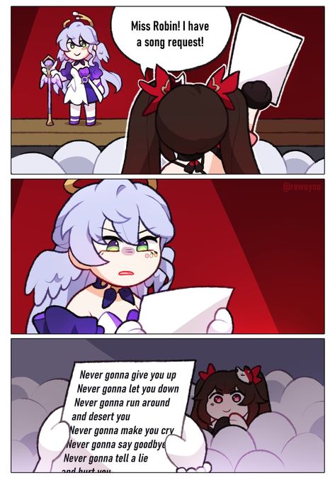 Robin and Sparkle From Honkai Star Rail #HonkaiStarRail Hsr Comic, Hsr Funny, Honkai Starrail, 웃긴 사진, Honkai Star Rail, Gaming Memes, I Have No Friends, Star Rail, Funny Anime Pics