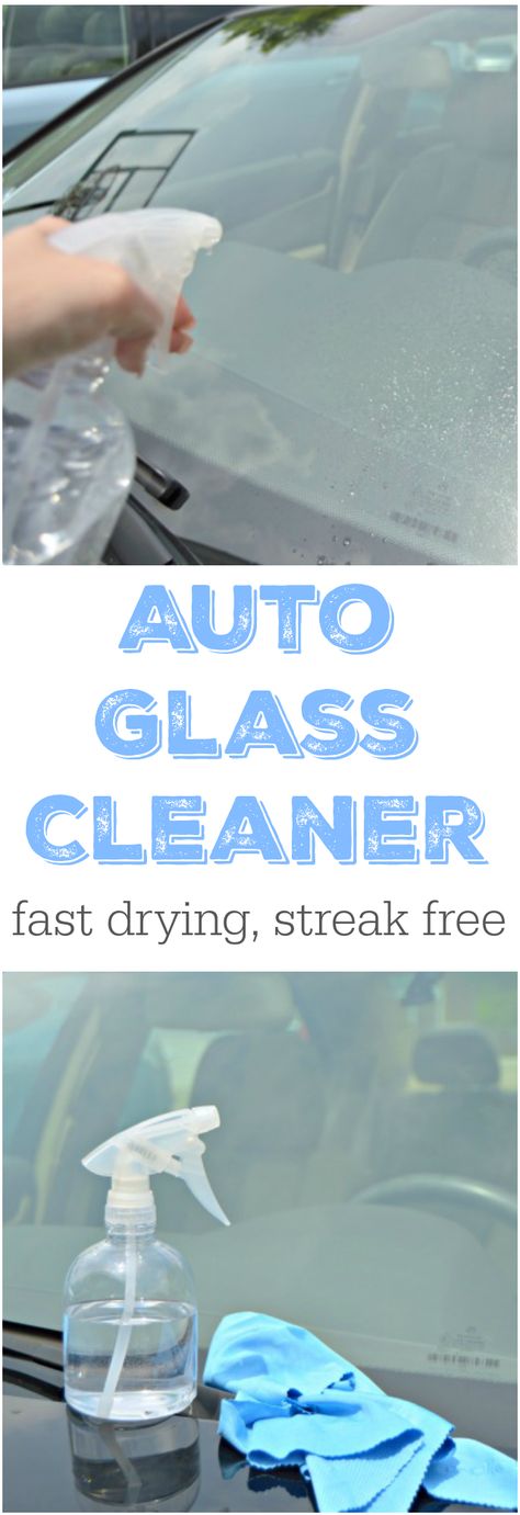 Homemade Auto Glass Cleaner - This fast drying car window cleaner will leave your windows clean and streak free! Cleaning Car Windows, Window Cleaner Homemade, Car Window Cleaner, Windshield Cleaner, Cleaning Diy, Cleaning Painted Walls, Cleaning Stuff, Clean Car, Car Organization