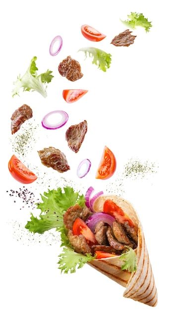 Shawarma Aesthetic, Gyro Pita, Amazing Food Photography, Grilling Kabobs, Floating In The Air, Beef Skewers, Doner Kebab, Beef Meat, Food Png