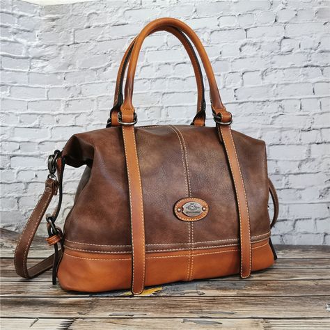 Vintage leather messenger bag