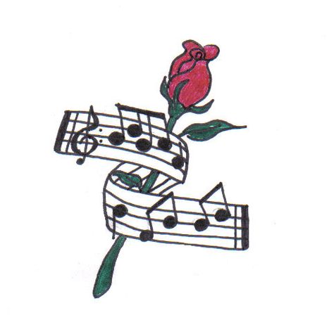 Musical rose Treble Clef With Rose Tattoo, Cupcake Tattoo Designs, Treble Clef Tattoo, Enough Tattoo, Cupcake Tattoos, A Tattoo Design, Blue Rose Tattoos, Music Tattoo Designs, Mandala Tapestries Wall Hangings