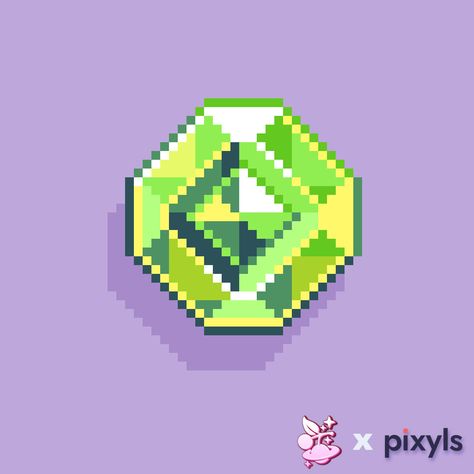 Peridot is 4 of 9 gem designs that are available now @ @pixyls.ca !! #pixelart #digitalart #artshop #gems #gemstone #cuteart #collab #sapphire #yellowsapphire #stickerbynumber #diamondpainting #paintbynumber #pixquare #artistsupport Gem Pixel Art, Sprite Design, Love Patience, Life Game, Crystal Drawing, Cool Pixel Art, Gemstone Art, Pixel Art Design, Pretty Images