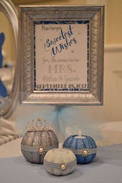 Melea's Happily Ever After Bridal Shower | CatchMyParty.com Disney Themed Bridal Shower Decorations, Happily Ever After Bridal Shower Ideas, Cinderella Themed Bridal Shower Ideas, Cinderella Bridal Shower Theme, Happily Ever After Bridal Shower Theme, Cinderella Bridal Shower Ideas, Fairytale Bridal Shower, Cinderella Bridal Shower, Fairytale Bridal