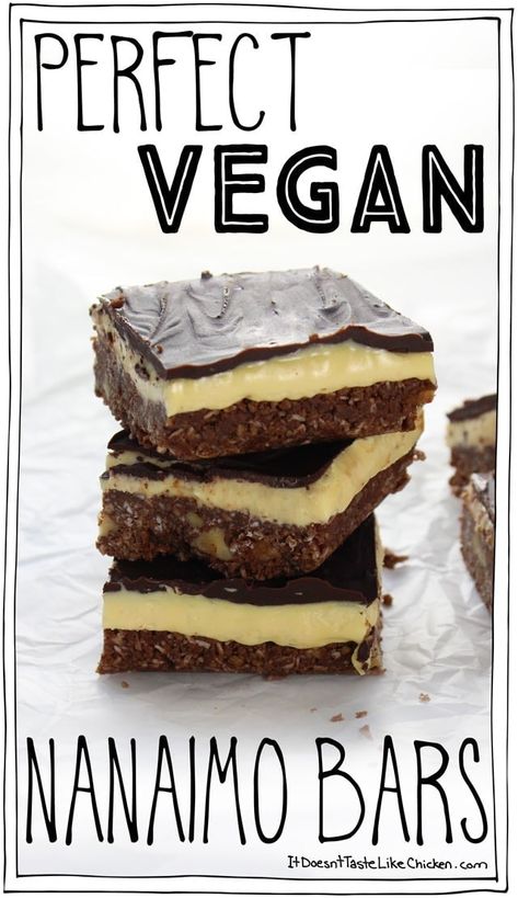 Nanaimo Bar, Nanaimo Bar Recipe, Cookie Base, Nanaimo Bars, Vegan Bar, Butter Tarts, Desserts Vegan, Vegan Christmas, Classic Desserts