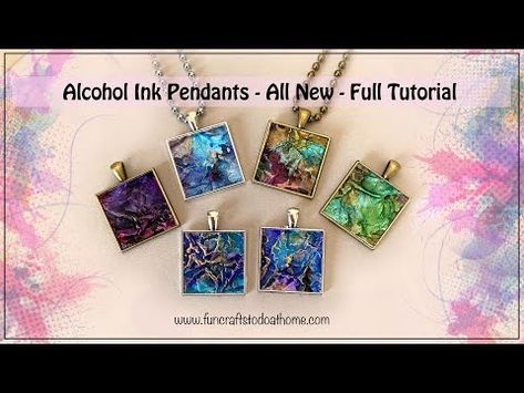 Alcohol Ink Pendants - Make Gorgeous Alcohol Ink Abstracts For Pendants - All New 2021 - YouTube Making Alcohol, Crafts To Do At Home, Alcohol Ink Jewelry, Alcohol Ink Glass, Bezel Jewelry, Alcohol Ink Crafts, Fun Crafts To Do, Paper Earrings, Beading Tools