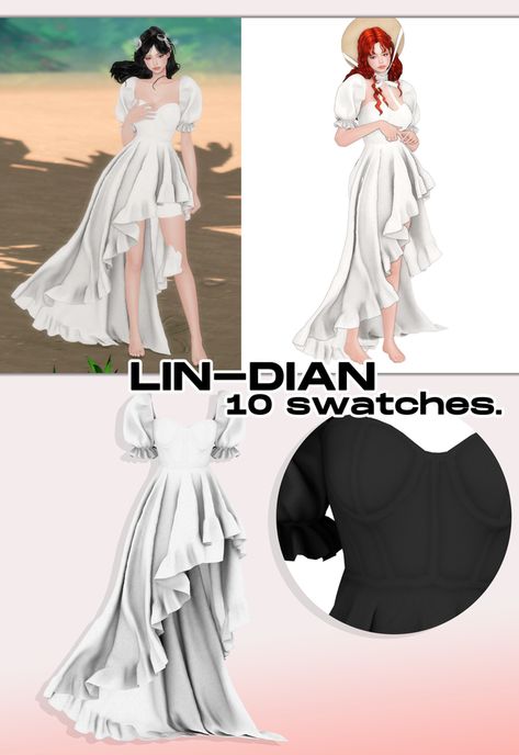 Puff Sleeve Long Dress, Sims 4 Anime, Sleeve Long Dress, Pelo Sims, Sims 4 Download, Sims 4 Cc Makeup, Free Sims, Sims 4 Dresses, Sims Four